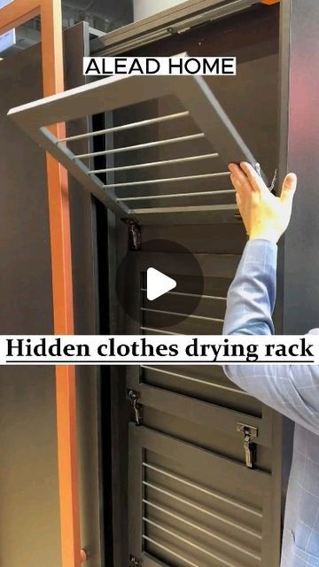 Alead Home Kitchen Cabinets & Closets on Instagram: "Hidden clothes drying rack.#kitchencabinets #kitchencabinet #kitchen #customkitchencabinets  #kitchencabinetfactory #chinakitchenfactory #fyp #foryou #viral" Hidden Clothes Drying Rack, Hidden Drying Rack, Drying Cabinet, Hidden Laundry, China Kitchen, Household Management, Laundry Closet, Bedroom Closet Design, Small Kitchen Ideas