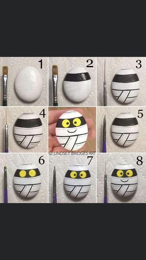 Halloween Rocks, Painted Rocks Kids, Painted Rocks Craft, Painted Rocks Diy, Rock Painting Ideas Easy, Rock Painting Patterns, Halloween Painting, Pet Rocks, Rock Painting Designs