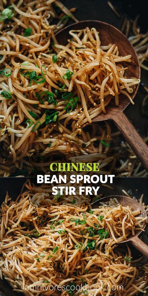 Try some homestyle Chinese with this easy, healthy, and delicious bean sprout stir fry that takes just minutes to put on your dinner table! {Vegan, Gluten-Free Adaptable} Bean Sprout Fried Rice, Meals With Sprouts, Recipes Using Bean Sprouts, Stir Fried Bean Sprouts, Chinese Food Recipes Vegetable, Veggie Chinese Recipes, Easy Chinese Food Recipes Vegetarian, Chinese Bean Sprouts Recipe, How To Cook Bean Sprouts