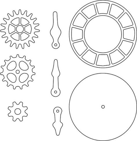 Clock Parts | The Craft Chop Clock Svg Free, Clock Paper Craft, Steampunk Classroom, Clock Stencils, Clock Template, Silhouette Pictures, Christmas Clock, Mixed Media Crafts, Clock Parts