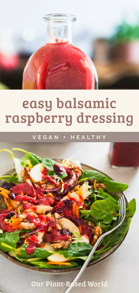 Ditch store-bought dressing for good! Create your own signature Balsamic Raspberry Vinaigrette using our simple recipe. The ideal balance of balsamic tang and raspberry sweetness, it's an instant upgrade for your salads, marinades, and more! Follow us for more yummy #DIY dressings and sauces. Raspberry Balsamic Dressing, Rasberry Dressing Salad, Raspberry Walnut Vinaigrette, Raspberry Balsamic Vinaigrette Recipe, Rasberry Vinegrette Recipe, Raspberry Dressing Recipe, Raspberry Vinegrette, Types Of Pesto, Vinegrette Recipe