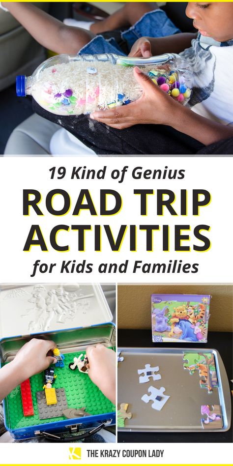 Looking for road trip activities for kids and families or just summer road trip hacks that will keep kids busy on long hauls? The Krazy Coupon Lady has you covered with all the car activities for kids and ways to keep kids entertained on the road that will make all the difference in your level of sanity upon arrival. These kids car games and hacks will allow parents to drive in peace when a little break is needed so you can win at parenting! Road Trip Activities For Kindergarteners, Travel Ideas For Kids Car, Roadtrip Kids Hacks, Roadtrip Ideas For Kids, Car Travel Activities For Kids, Kid Road Trip Ideas, Kids Car Activities Road Trips, Car Ride Activities For Toddlers, Road Trip Entertainment For Kids