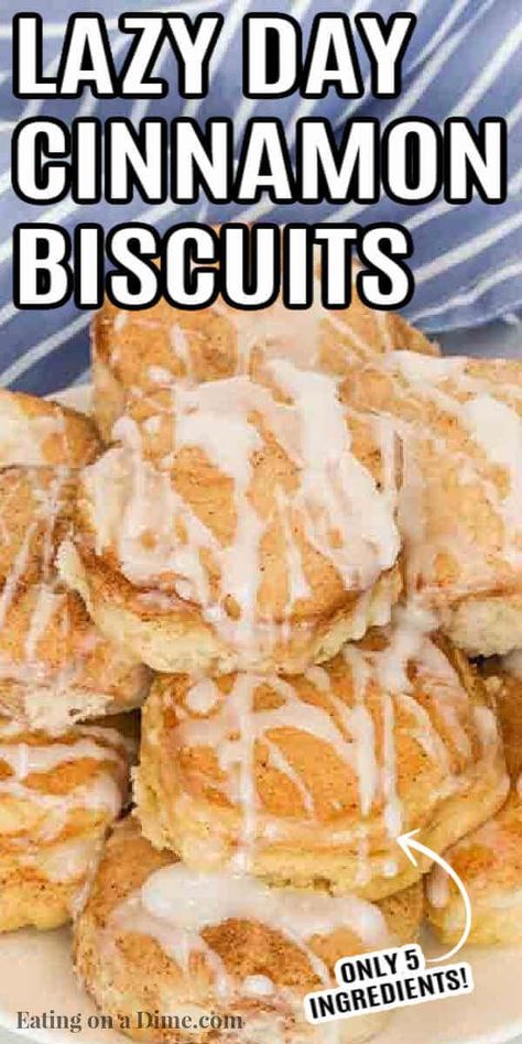 Lazy day cinnamon biscuits take only minutes to prepare and make a delicious and frugal breakfast idea. You only need 5 ingredients! Frugal Breakfast, Recipe Using Canned Biscuits, Grand Biscuit Recipes, Breakfast Biscuit Recipe, Pillsbury Biscuit Recipes, Biscuit Cinnamon Rolls, Frozen Biscuits, Cinnamon Biscuits, Easy Biscuit Recipe