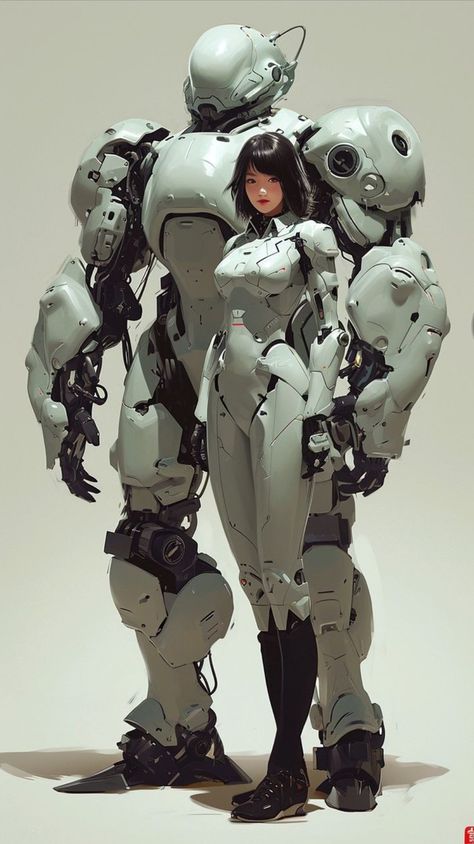 Girl Und Panzer, Arte Zombie, Sci Fi Character Design, Cyborgs Art, Arte Robot, Cyberpunk Aesthetic, Arte Cyberpunk, Power Armor, Cyberpunk Character