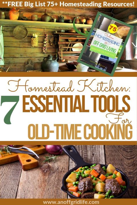 Ancestral Kitchen, Homesteading Essentials, Homestead Tools, Homesteading Tools, Homesteading Kitchen, Live Off Grid, Homestead Cooking, Diy Homesteading, Homesteading For Beginners