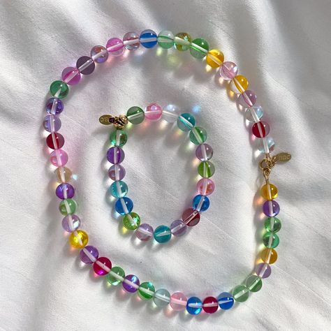 Bubble Bracelet, Glass Beads Necklace, Bracelet Rainbow, Indie Jewelry, Bubble Necklaces, Fun Jewelry, 21st Birthday Gifts, Shine Bright Like A Diamond, Necklace And Bracelet