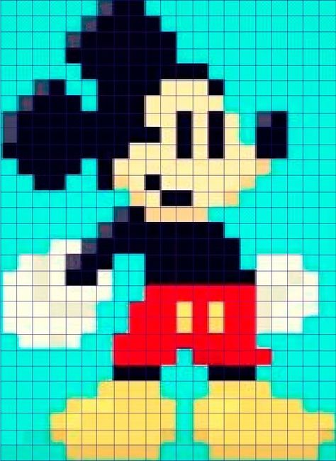 Mickey Mouse Cross Stitch, Mickey Mouse Quilt, Disney Quilt, Disney Cross Stitch Patterns, Baby Boy Knitting Patterns, Graph Crochet, Baby Sweater Knitting Pattern, Pixel Crochet, Childrens Quilts