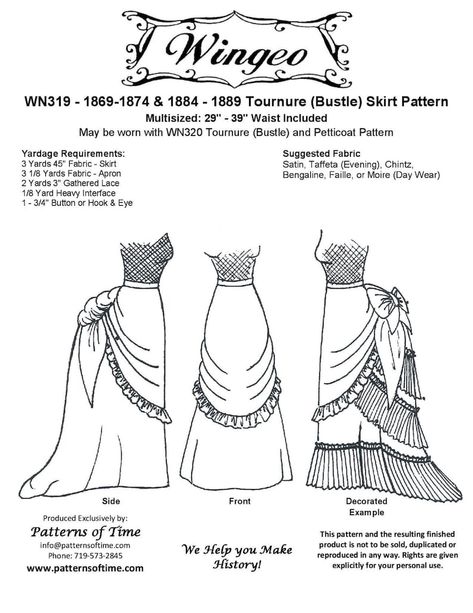 Victorian Bustle Dress Costume Guide 1870s 1880s Bustle Dress Pattern, Victorian Bustle Dress, Victorian Dress Pattern, Petticoat Pattern, Victorian Petticoat, Victorian Bustle, Victorian Skirt, Skirt Pattern Free, Pretty Apron