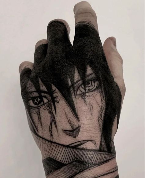 Naruto Hand Tattoo, Kakashi Tattoo, Simple Hand Tattoos, Full Tattoo, Tato Henna, Hand And Finger Tattoos, Pretty Hand Tattoos, Work Tattoo, Clever Tattoos