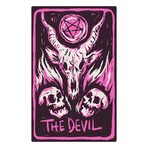 The Devil card in a skeleton-themed tarot PNG Design Tarot Card Design Ideas, The Devil Tarot Tattoo, Terra Cards, Tarot Cards Design, The Devil Tarot Card, Devil Tarot Card, The Devil Tarot, Tarot Cards Art Illustration, Diy Tarot Cards