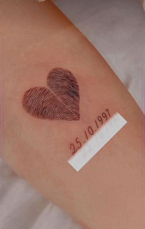 Love Tattoos For Women Couples, Tattoos For Significant Other Love, Tattoo For Him Love, Thumbprint Tattoos Couples, Cute Tattoo Ideas For Couples, Tattoos For Relationships, Tattoo Ideas For Relationships, Tattoos About Love Relationships, Hand Print Tattoo For Women