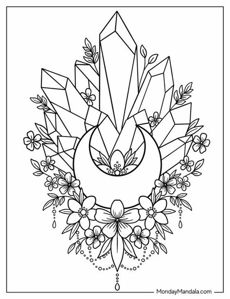 20 Crystal Coloring Pages (Free PDF Printables) Coloring pages for kids #coloringpagesforkids Coloring page for kids #coloringpageforkids Kids coloring page #kidscoloringpage 17.708 Free Witchy Coloring Pages, Witchy Coloring Pages For Adults, Astrology Coloring Pages, Witchy Coloring Pages, Trippy Coloring Pages, Sunflower Coloring, Moon Coloring Pages, Witch Coloring Pages, Crystal Drawing