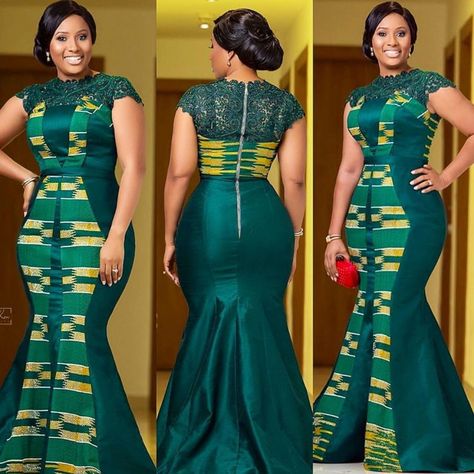 25 Trendy Ankara Styles For Wedding You'll Love | Thrive Naija African Wedding Attire, Kente Dress, Long African Dresses, Ankara Dress Styles, African Dresses Modern, Kente Styles, Ankara Gown Styles, Afrikaanse Mode, African Wear Dresses