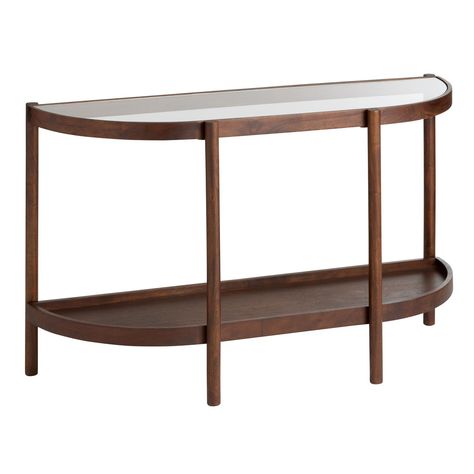 Lakelyn Half Round Wood and Glass Top Console Table - World Market Curved Console Table, Curved Console, Glass Top Console Table, Half Round Table, Entryway Table, Entry Table, World Market, Console Table, Entryway Tables