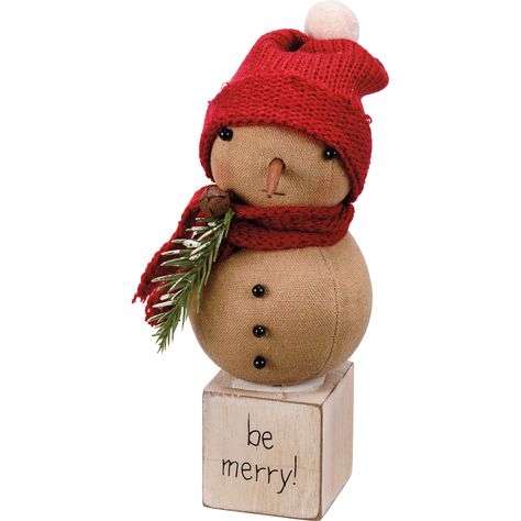 Fabric Snowman, Happy Birthday Bear, Small Snowman, Primitive Snowman, Snowman Figurine, Primitive Snowmen, Snowmen Patterns, Primitives By Kathy, Be Merry