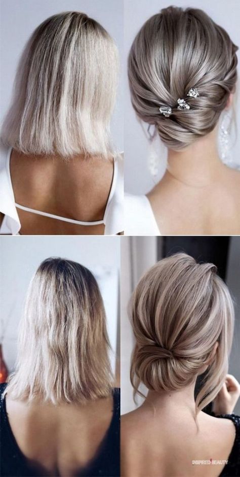 Sanggul Modern, Layers Short, Wedding Hairstyles Medium Length, Mother Of The Bride Hair, Simple Wedding Hairstyles, Bridal Hair Updo, Bangs Short, Updos For Medium Length Hair, Bridesmaid Hair Short