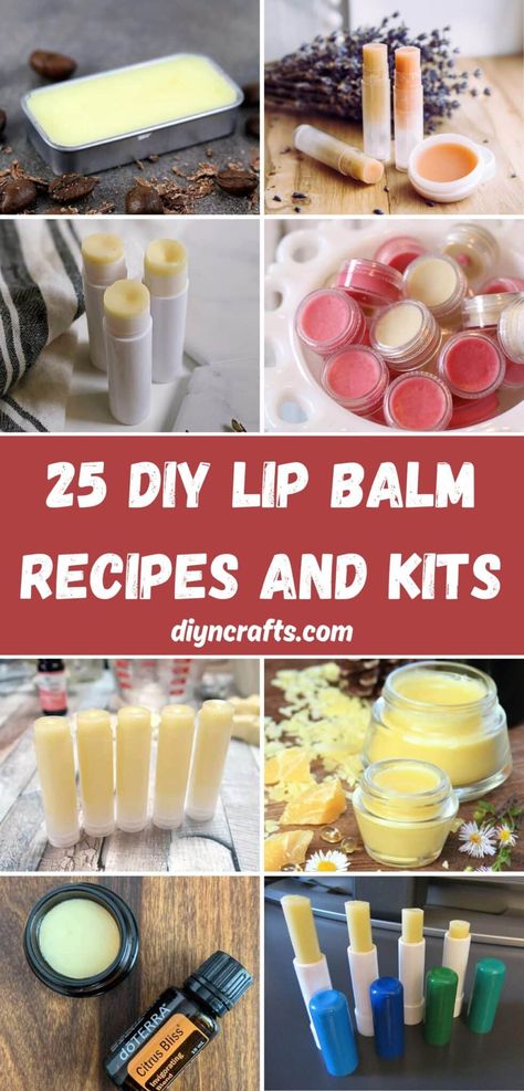 25 DIY Lip Balm Recipes and Kits Chapstick Diy, Chapstick Recipe, Lip Balm Diy, Make Lip Balm, Homemade Lip Balm Recipe, Bath And Body Recipes, Diy Lip Balm Recipes, Lip Balm Recipes, Homemade Lip Balm