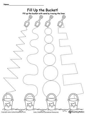 **FREE** Fill Up the Sand Bucket by Tracing the Patterns Worksheet. Practice tracing line patterns with this sand bucket line tracing worksheet. Line Tracing Worksheets, Sand Bucket, Practice Tracing, Pattern Worksheet, Preschool Tracing, Tracing Worksheets Preschool, Preschool Fine Motor, Preschool Writing, School Worksheets