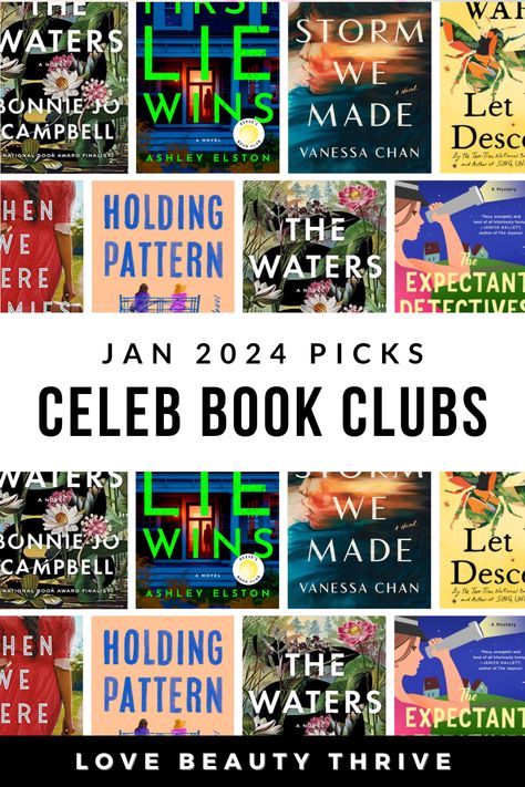 Start 2024 with a reading list from the stars! January 2024 celebrity book club picks are incredible bestsellers from every genre (historical fiction, romance, thriller, suspense, mystery, humour and more). Perfect for all book lovers! Reese's Book Club, Read with Jenna, Oprah's Book Club, Belletrist, GMA Book Club, The Happy Place Reads and more. What book will you read first? #CelebrityBookClubs #ReesesBookClub #JanuaryBooks #OprahsBookClub #ReadWithJenna #Belletrist #THPReads #GMABookClub 2023 Book Club Reading List, Book Club Outfit, Book Club Printables, Must Read Books For Women, Womens Book Club, Book Club Snacks, Reese Witherspoon Book Club, Book Club List, Best Book Club Books