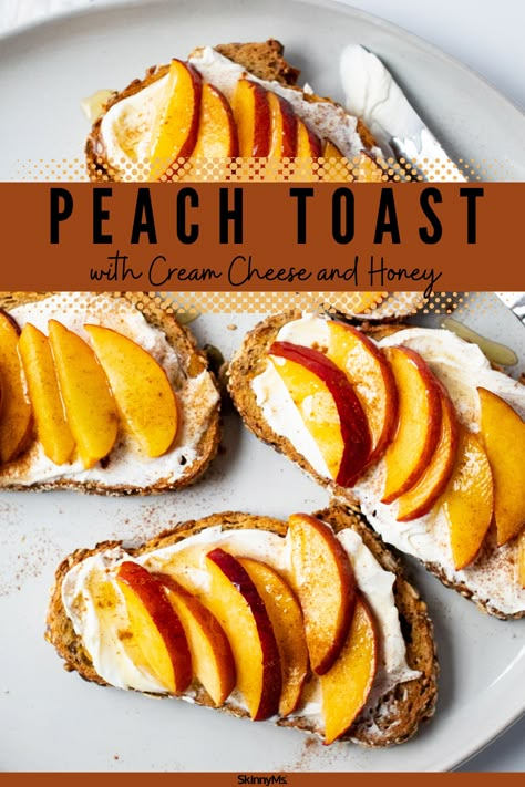 Healthy Adult Lunches, Peach Toast, Toast With Cream Cheese, Lunch Recipies, Recovery Recipes, Peaches Cream Cheese, Healthy Brunch Ideas, Cream Cheese Toast, Eggs Muffins