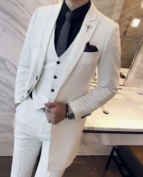 Matric Suits Men, White Three Piece Suit, White Prom Suit, Wedding Suit Men, White Tuxedo Wedding, Mens White Suit, Men Wedding Suit, Suit For Men Wedding, White Wedding Suit