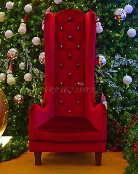 Santa Chairs, Santa Chair, Tall Chair, Fire Kids, Gothic Dollhouse, Santa Claus Decorations, Tall Chairs, Christmas Chair, Christmas Tree Background