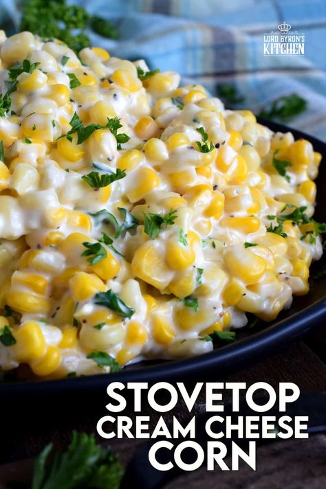 Corn Stovetop, Canned Corn Recipes, Corn Recipes Side Dishes, Cream Cheese Corn, Corn Side Dish, Best Thanksgiving Side Dishes, Creamed Corn Recipes, Thanksgiving Food Sides, Cheese Corn