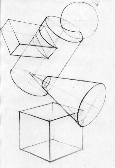 Geometric Shapes Drawing, Shapes Drawing, 3d Geometric Shapes, Shadow Drawing, Structural Drawing, Architecture Drawing Sketchbooks, Perspective Drawing Architecture, Perspective Drawing Lessons, Geometric Design Art