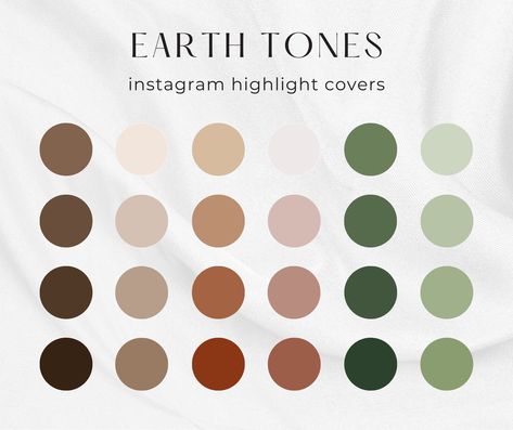 24 Earth Tones Instagram Highlight Covers 🌿 Earthy Neutral Insta Story | Boho IG Story Highlights | Solid Color Icons  Instagram highlight covers help keep the look and feel of your Instagram profile consistent with your overall aesthetic! ✨ Perfectly suited to bloggers, influencers, businesses, or anyone looking to build a theme across their Instagram. These icons are designed to perfection to c Earthtone Aesthetic, Solid Color Icons, Ethereal Instagram, Earthy Tones Aesthetic, Urban Spaces Design, Instagram Feed Tips, Color Icons, House Color Palettes, Instagram Highlight Cover