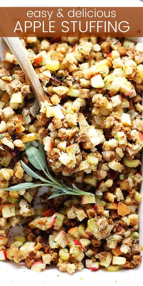 Apple Dressing Thanksgiving, Cornbread Apple Stuffing, Stuffing With Walnuts And Apples, Sweet Dressing Recipes, Stuff Turkey With Apples, Dressing With Apples Thanksgiving, Apple Stuffing Recipes Thanksgiving, Apple Pecan Stuffing Recipes, Stovetop Stuffing With Apples