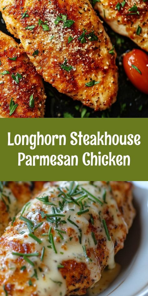 As I prepared the Longhorn Steakhouse Parmesan Chicken, the kitchen filled with warmth and laughter. My partner and I shared moments of joy, coating the chicken together. The aroma of garlic and herbs wafted through the air, making it a perfect family dinner. Downshiftology Recipes Chicken, Longhorn Steakhouse Parmesan Chicken, Chx Recipes, Chicken Recipes Parmesan, Longhorn Parmesan Crusted Chicken, Parmesan Crusted Chicken Recipe, Crusted Chicken Recipes, Longhorn Steakhouse, Chicken Parmesan Recipe