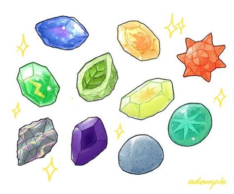 Pokemon Stones, Pokemon Evolution Stones, Evoluzioni Eevee, Deviantart Pokemon, Pokemon Badges, Pokemon Stories, Pokemon Ball, Pokemon Accessories, Pokemon Craft