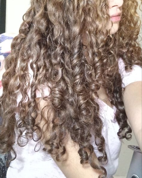 long curly healthy hair Curly Light Brown Hair, Colored Curly Hair, Peinados Fáciles Para Cabello Corto, Wavy Curly Hair, Curly Hair Tips, Light Hair, Dream Hair, Long Curly Hair, Curly Girl