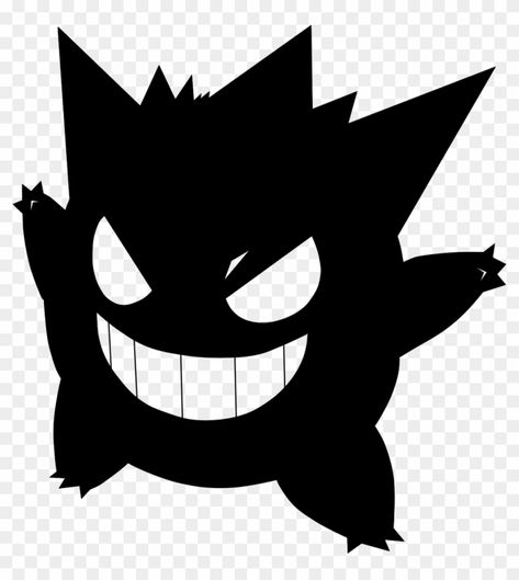 Pokemon Stencils, Pokemon Silhouette, Ghost Face Paint, Pokemon Club, Pokémon Crafts, Svg Pokemon, Pokemon Clipart, Pokemon Decal, Cute Gengar