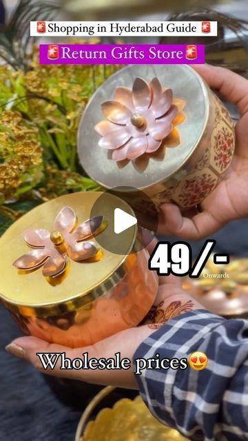 86K views · 1.7K likes | HYDERABAD FOOD BLOGGER | Priya Trips and Tastes on Instagram: "Follow @priyatripsntastes GET for 49/- only   🚨Return Gifts at 49/-🚨onwards in 📍Begum Bazaar, Hyderabad  This store has over 1000s of return gifts made of copper, Brass, Steel, Aluminium etc which are perfect and affordable options for wedding gifts, engagement gifts, house warming gifts or any kind of event.  . . Address and location at the end of reel ❤️  🎁follow @nutristar.global get flat 40/- off 🎁 weddings gifts , housewarming gifts,engagement gift any sort of return gift at very wholesale price.  🎁hotelware, dinner sets of brass ,copper and German silver at 30 to 70% off✨  Follow @priyatripsntastes for updates  Follow @priyatripsntastes for updates  Follow @priyatripsntastes for updates   Wa Brass Return Gifts Indian, Ganpati Return Gift Ideas, Srimantham Return Gifts Indian, Gruhapravesam Return Gifts, Silver Gifting Items, Unique Return Gifts For Wedding, Return Gift Ideas For Puja, Return Gifts Ideas For Wedding, Returns Gifts For Wedding