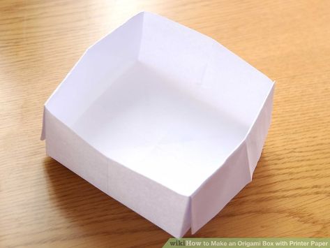 How to Make an Origami Box with Printer Paper: 12 Steps Paper Gift Boxes Diy, Origami Candy Box, Gift Box Template Printable, Printable Box Templates, Origami Box Instructions, Christmas Gift Box Template, Origami Gift Boxes, Gift Box Template Free, Paper Box Tutorial