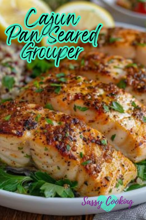 Cajun Pan Seared Grouper Recipe featuring Slap Ya Mama seasoning is a quick and easy way to bring bold Cajun flavors to your table. Keto Grouper Recipes, Grouper Recipes Pan Seared, Grouper Cheeks Recipes, Red Grouper Recipe, Blackened Grouper Recipes, Baked Grouper Recipes, Grouper Recipes Baked, Pan Seared Grouper Recipes, Fried Grouper Recipes