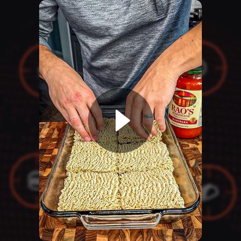 Ramen Lasagna Is A Game Changer! Casserole With Ramen Noodles, Ramen Pizza Recipes, Ramon Noodles Lasagna Recipes, Ramen Noodle Spaghetti, Lasagna With Ramen Noodles, Ramen Noodles Lasagna, Ramen Lasagna With Pepperoni, Recipes With Roman Noodles, Ramon Noodles Lasagna