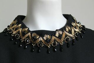 Balmain Couture, Couture Beading, Black Wool Dress, Hand Embroidery Dress, Motifs Perler, Kurti Embroidery Design, Couture Embroidery, Dress Neck Designs, Bead Embroidery Patterns