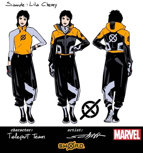 You've Read 'S.W.O.R.D.' #1, Now See Valerio Schiti's Character Designs | Marvel X Men Oc, X Men Costumes, Hero Suits, Comic Costume, Marvel Character Design, Xmen Comics, Superhero Designs, Superhero Suits, Yellow Banana