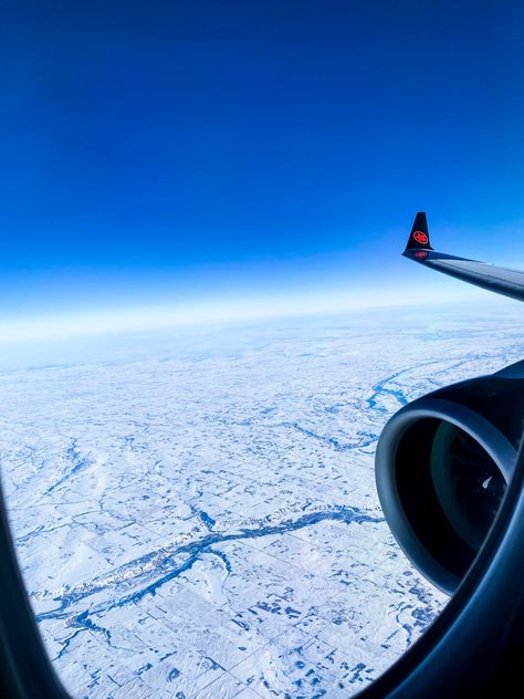 Winter flight with Air Canada. Snowy land. So pretty 🤍❄️ Air Canada Aesthetic, Plane Window, Airplane Wallpaper, Too Much To Ask, Airplane Window, Air Canada, Edmonton Alberta, Window View, New Post