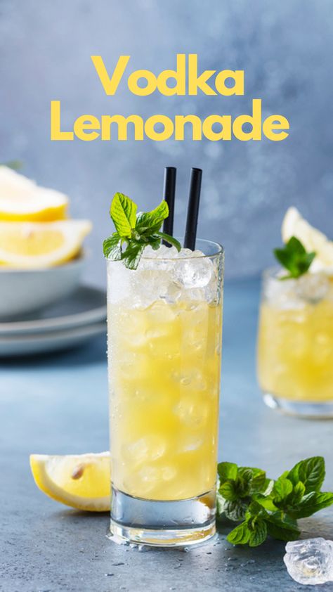 Vodka Lemonade Vodka Lemonade Drinks, Yellow Cocktails, Easy Vodka Cocktails, Lemon Cocktails, Classic Vodka Cocktails, Lemonade Cocktail Recipe, Lemonade Cocktails, Vodka Cocktails Easy, Margarita Tequila