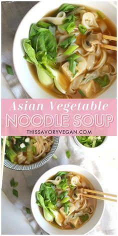 Vegetable Noodle Soup, Vegetable Noodle, Asian Soup Noodle, Asian Soup Recipes, Vegetable Noodles, Gluten Free Noodles, Asian Vegetables, Chinese Cooking Recipes, Vegan Soup Recipes