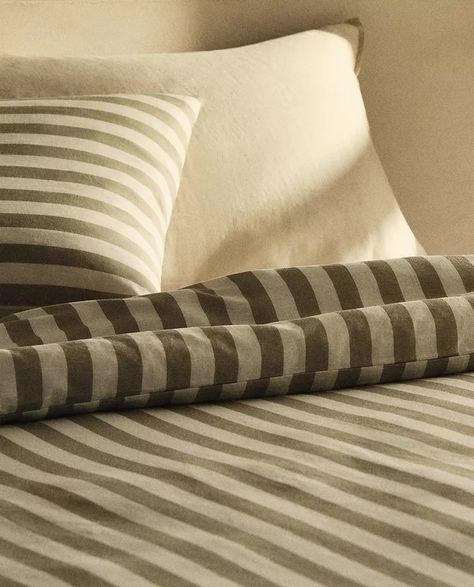 STRIPED COTTON LINEN DUVET COVER Cottage Core Home Decor, Cottage Core Home, Stripe Bedding, Striped Bedding, Striped Duvet, Striped Duvet Covers, Linen Duvet Cover, Striped Sheets, Linen Bedroom