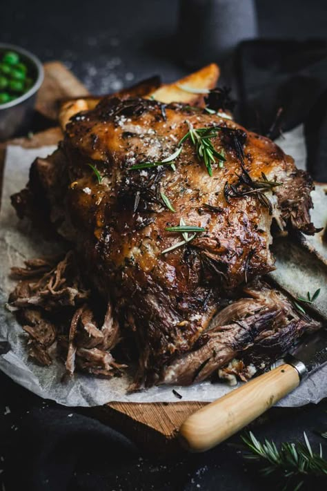 Slow cooked, Melt in your mouth, roast lamb shoulder is a roast night classic! Roast Lamb Slow Cooker, Whole Lamb Shoulder Recipes, Whole Lamb Roast, Slow Cooked Boneless Lamb Leg, Lamb Shoulder Steak, Lamb Shoulder Recipes Ovens, Slow Cooked Roast Lamb, Shoulder Of Lamb, How To Remove Gamey Taste From Lamb