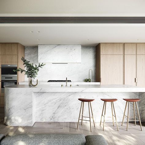 Mim Design on Instagram: “Boston Balwyn ~ Placed at the end of the leafy and green Boston Road in Balwyn, the site is perfectly located in its suburban setting. The…” Boston Interior Design, Curved Kitchen, Mim Design, White Kitchen Backsplash, Kitchen Bench, Contemporary Kitchen Design, Kitchen Room Design, Kitchen Inspiration Design, Kitchen Inspo