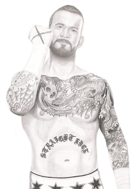 Former WWE Superstar and now UFC fighter CM Punk pencil drawing http://milanrko.deviantart.com/ Cm Punk Drawing, Cm Punk Tattoos, Punk Drawing, Wwe Art, Ufc Fighter, Shawn Michaels, Cm Punk, Wrestling Wwe, Wwe Superstars