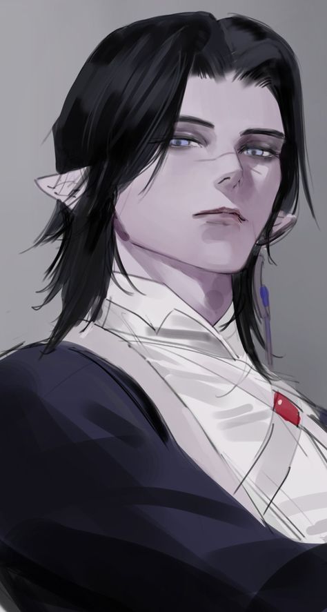 Vampire Elf Art, Vampire Art Character, Dhampir Male Art, Vampire Character Art Male, Character Design Vampire, Male Elf Art, Male Vampire, Elf Drawings, Vampire Drawings