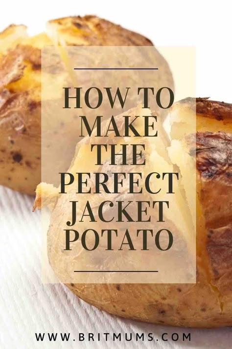 Garlic Stuffed Jacket Potatoes, Jacket Potatoes Recipes, Baked Jacket Potatoes In The Oven, Jacket Potato Uk, Perfect Jacket, Crispy Jacket Potato, English Jacket Potatoes, British Jacket Potato, Jacketed Baked Potato