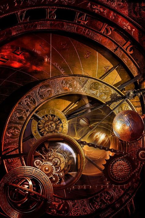 CLOCKWORK UNIVERSE BY STEVE STONE Wallpaper Aesthetic Space, Space Wallpaper Aesthetic, Background Cool, Wallpaper Aesthetic Wallpaper, Steampunk Artwork, Iphone Wallpaper Aesthetic, Creative Creations, Clock Wallpaper, Space Wallpaper